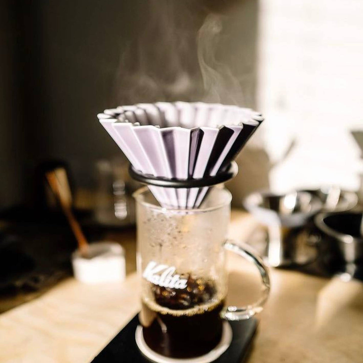 Origami - Pour Over Coffee Dripper - Porcelain - Matte Black